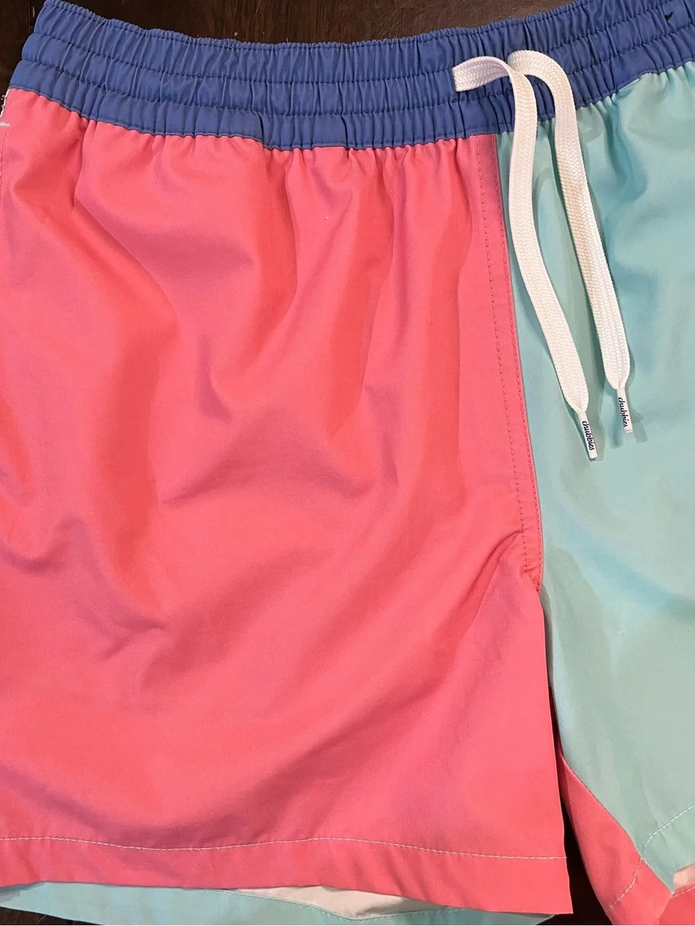 Chubbies Colorblock  Print Pocket Swim Trunks, Sz S